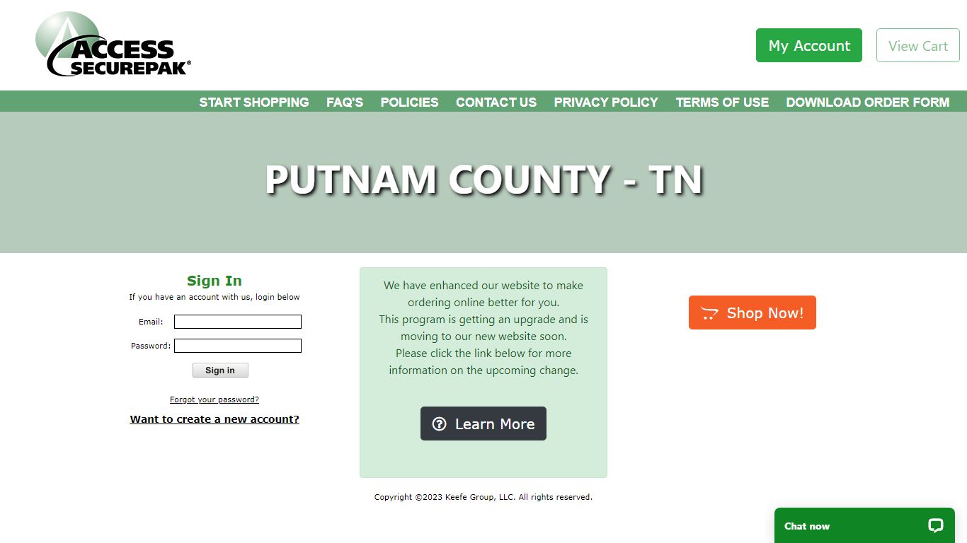 Putnam County Justice Center Package Program - Access Securepak