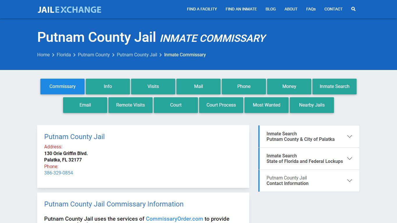 Inmate Commissary, Care Packs - Putnam County Jail, FL
